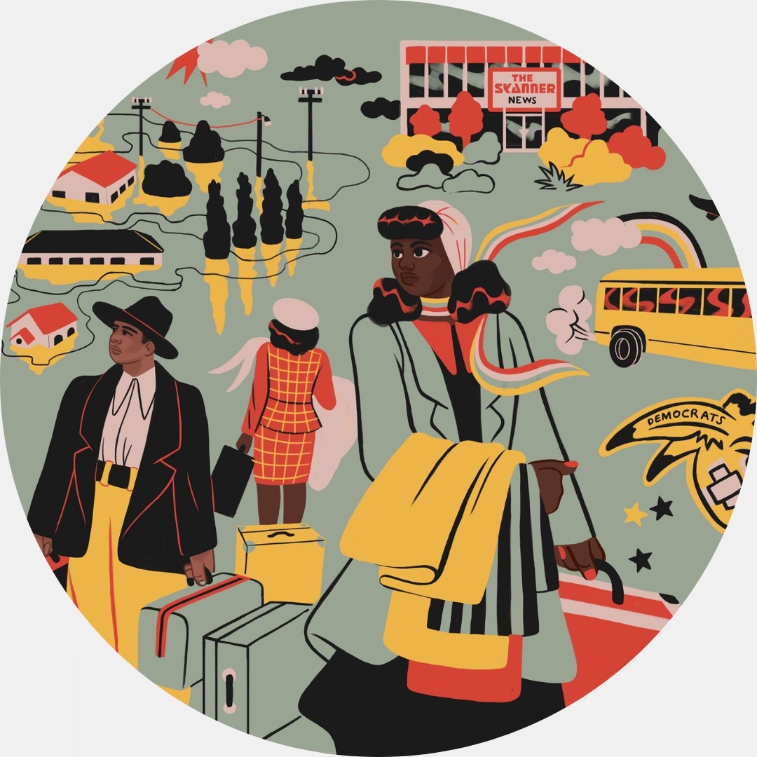 Illustration of the Baldwin-Emerson Elders Project, which captures and celebrates the untold stories of 200+ elders—activists, storytellers, and community builders—who have witnessed and shaped monumental change in American public life.